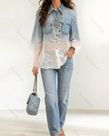 Women's Summer Elegant & Stylish Vacation Two-Piece Set (Shirt & Trousers) 1417