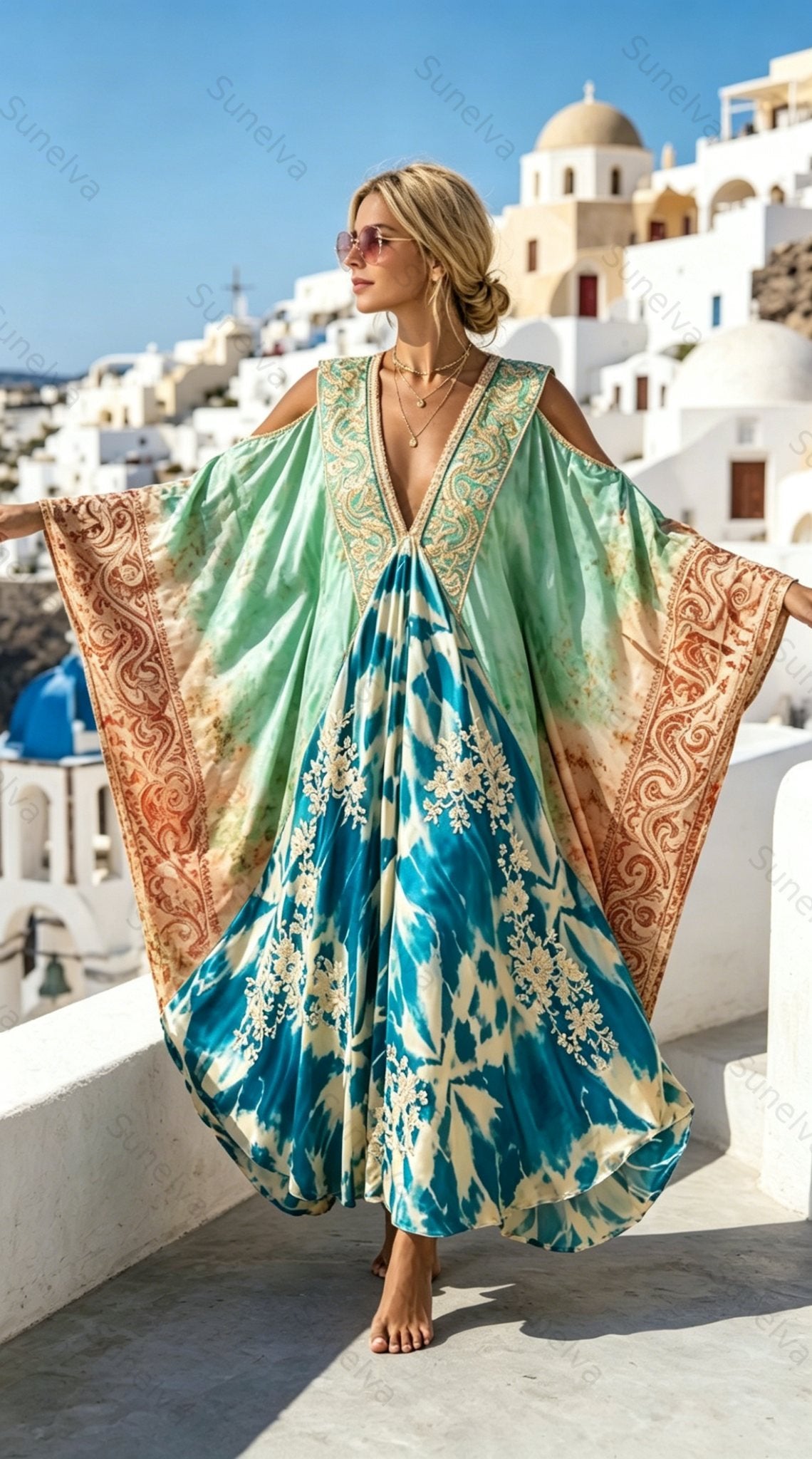 Bohemian Vacation Printed Kaftan3123