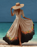 Seaside Vacation Bohemian Style Full-Length Dress 5082