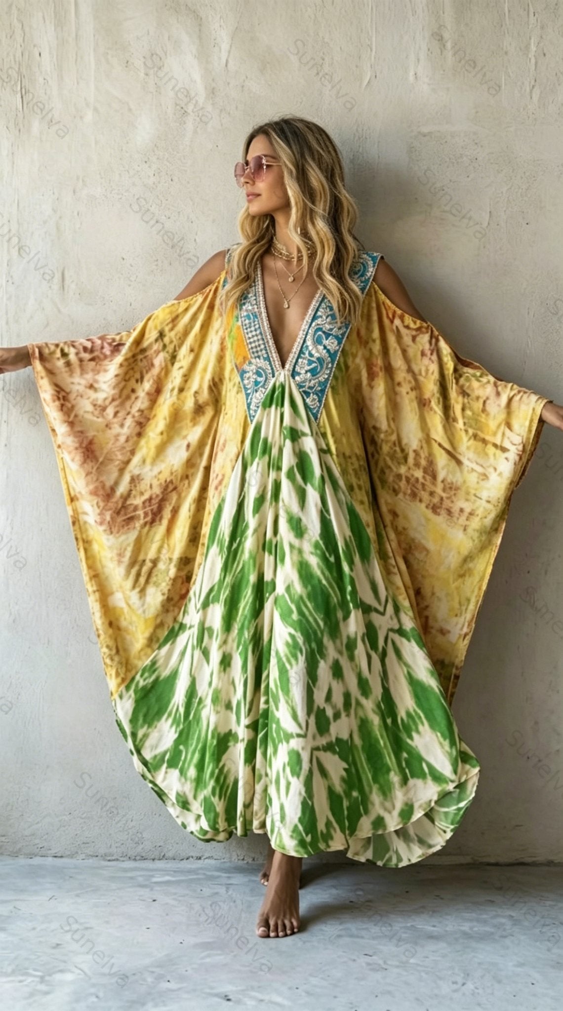 Bohemian Vacation Printed Kaftan3458