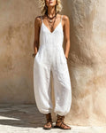 Elegant and Stylish Women's Boho-Style Embroidered Jumpsuit  1357
