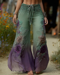 Women's Elegant Floral Embroidered Summer Pants 2294