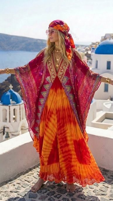 Bohemian Vacation Printed Kaftan2687